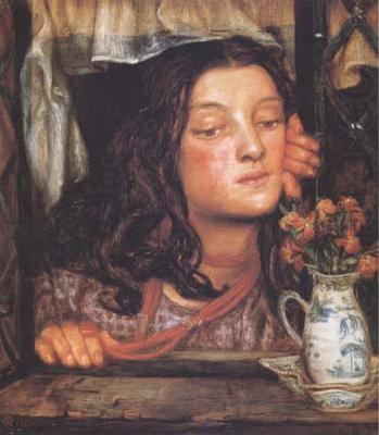 Girl at a Lattice (mk28), Dante Gabriel Rossetti